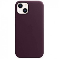 Накладка Leather Case Magsafe для iPhone 13 mini (Dark cherry)